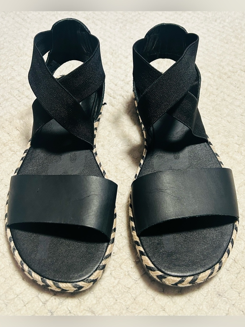Women's Sorel Ella II Black Sandals Size 9